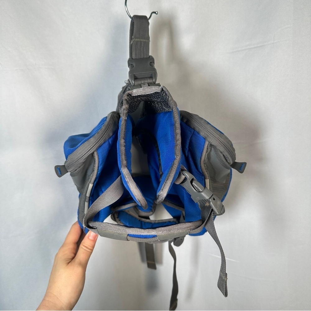 REI Dog Hiking Pack Nylon Saddlebag Harness Small Blue Gray Reflective Trim - Picture 4 of 16